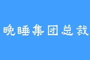 晚睡集团总裁