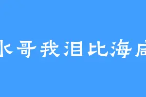 水哥我泪比海咸