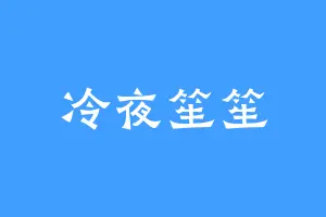 冷夜笙笙