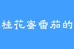 爱吃桂花蜜番茄的萧某