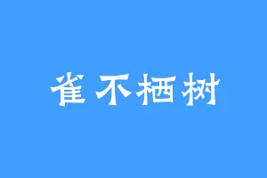 雀不栖树