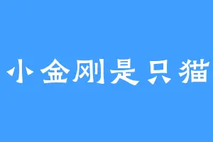 小金刚是只猫
