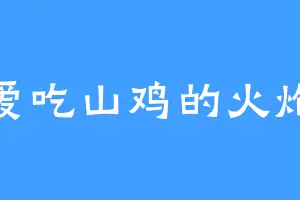 爱吃山鸡的火炮