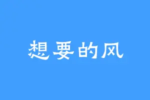 想要的风