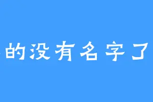 真的没有名字了吗
