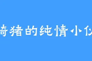 骑猪的纯情小伙