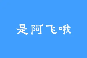 是阿飞哦