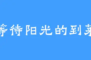 等待阳光的到莱