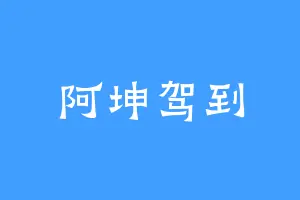 阿坤驾到