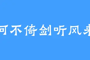 何不倚剑听风来