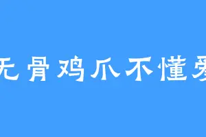 无骨鸡爪不懂爱