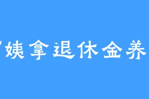 阿姨拿退休金养你