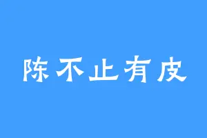 陈不止有皮