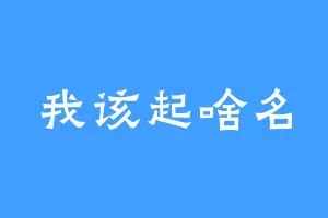 我该起啥名