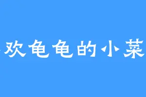 喜欢龟龟的小菜狗