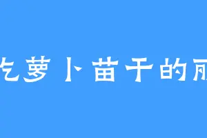爱吃萝卜苗干的丽莎