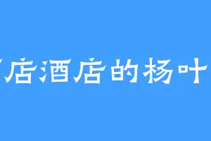 酒店酒店的杨叶人