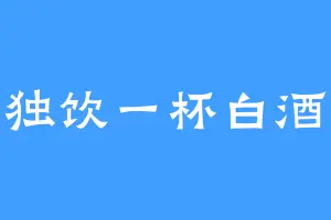 独饮一杯白酒