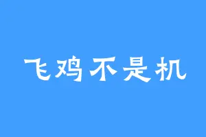 飞鸡不是机