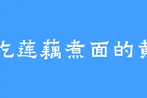 爱吃莲藕煮面的黄中